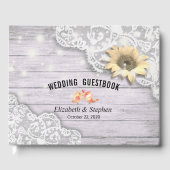 Weddenschap Guestbook Lace Sunflower Wood String L Gastenboek (Voorkant)