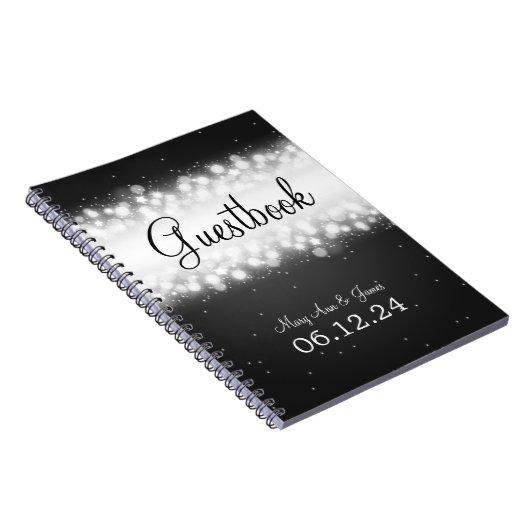 Weddenschap-Guestbook Magic Sparkle Black Notitieboek (Rechterzijde)
