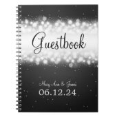 Weddenschap-Guestbook Magic Sparkle Black Notitieboek (Voorkant)