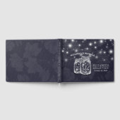 Weddenschap Guestbook Mason Jar String Light Navy Gastenboek (Volledig)