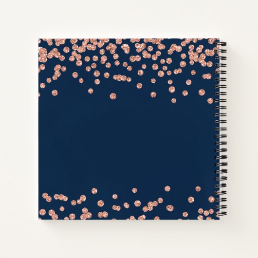 Weddenschap Guestbook Roos Gold Glitter Confetti m Notitieboek (Achterkant)