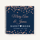 Weddenschap Guestbook Roos Gold Glitter Confetti m Notitieboek (Voorkant)