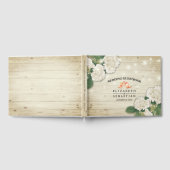 Weddenschap Guestbook Rustic Wood Floral String Li Gastenboek (Volledig)