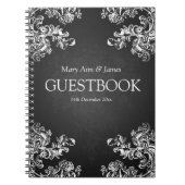 Weddenschap Guestbook Swirls 2 Black Notitieboek (Voorkant)