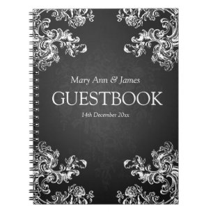 Weddenschap Guestbook Swirls 2 Black Notitieboek