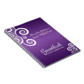 Weddenschap Guestbook White Swirls Paars Notitieboek (Rechterzijde)