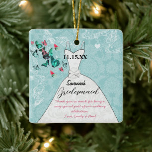 Weddenschap Gwn Bridesmaid Butterfly Kies kleur Keramisch Ornament