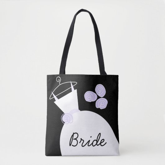 Weddenschap Gwn Paarse Bride over canvas tas zwart (Voorkant)