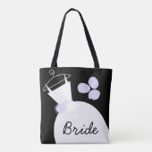 Weddenschap Gwn Paarse Bride over canvas tas zwart (Achterkant)