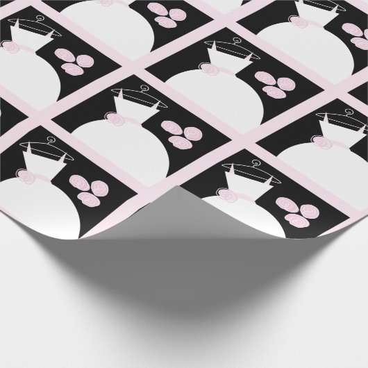 Weddenschap Gwn Pink zwarte pastel Cadeaupapier (Hoek)