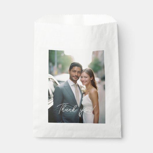 Weddenschap Handgeschreven Bedankt 1 Foto Bedankzakje (Voorkant)