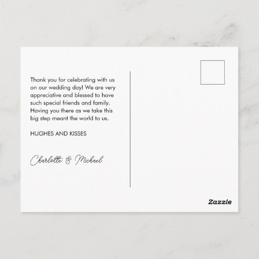 Weddenschap Handgeschreven Bedankt 1 Foto Briefkaart (Achterkant)