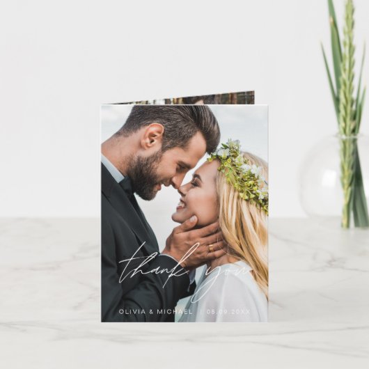 Weddenschap Handgeschreven Bedankt 2 Foto's (Voorkant)