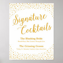 Weddenschap - Handtekening Cocktail Confetti Sign