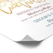 Weddenschap Handtekening Cocktail Drink Menu Boho Poster (Hoek)