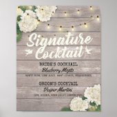 Weddenschap Handtekening Cocktail Drink Menu Houte Poster (Voorkant)