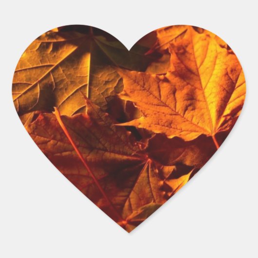 Weddenschap Hart Fall Leaves Wedding Hart Sticker (Voorkant)