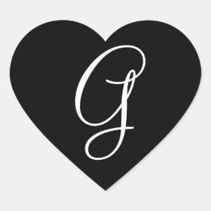 Weddenschap Hart Monogram Letter G Wedding Envelop Sticker