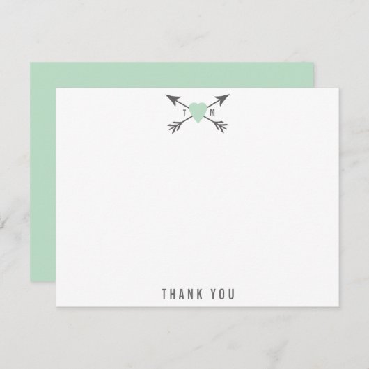 Weddenschap hart + pijlen Dank je Kaarten Notitiekaartje (Voorkant / Achterkant)