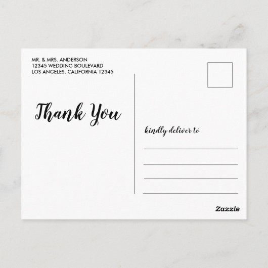 Weddenschap Hartelijk dank Aangepast fotowitscript Briefkaart (Achterkant)