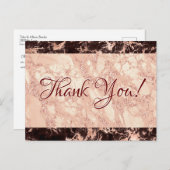 Weddenschap Hartelijk dank, Blk & Roos Gold Marble Briefkaart (Voorkant / Achterkant)