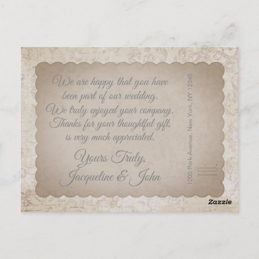 Weddenschap Hartelijk dank - Briefkaart / RSVP / U (Achterkant)