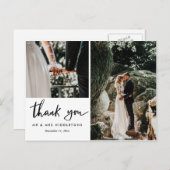 Weddenschap Hartelijk dank Casual script | Twee fo Briefkaart (Voorkant / Achterkant)