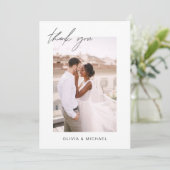 Weddenschap Hartelijk dank Foto minimalist Romanti Bedankkaart (Staand voorkant)