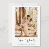 Weddenschap Hartelijk dank Foto Simple Minimalist Bedankkaart (Voorkant)