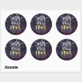Weddenschap Hartelijk dank Mason Jar Paarse String Ronde Sticker (Vel)