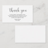 Weddenschap Hartelijk dank, Minimaal design, zwart Informatiekaartje (Voorkant / Achterkant)