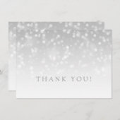 Weddenschap Hartelijk dank Noteer Silver Bokeh Spa Bedankkaart (Voorkant / Achterkant)