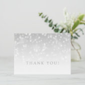 Weddenschap Hartelijk dank Noteer Silver Bokeh Spa Bedankkaart (Staand voorkant)