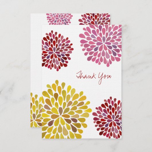 Weddenschap Hartelijk dank Opmerking: Flat Linen-k Bedankkaart (Voorkant / Achterkant)