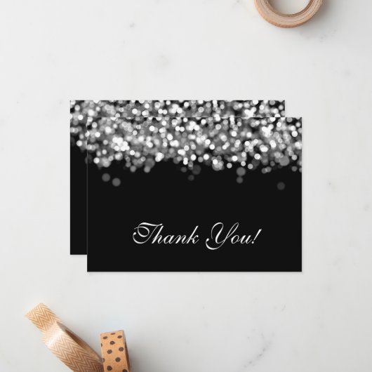 Weddenschap Hartelijk dank Opmerking Zilveren Lich Notitiekaartje (Voorkant / Achterkant in situ)