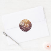 Weddenschap Hartelijk dank Rustic Wood Floral Stri Ronde Sticker (Envelop)