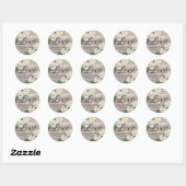 Weddenschap Hartelijk dank Rustic Wood Floral Stri Ronde Sticker (Vel)