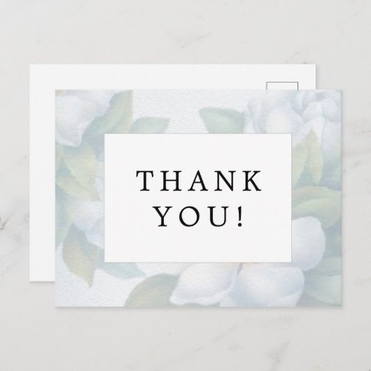 Weddenschap Hartelijk dank Silver White Dogwood Bl Briefkaart (Voorkant / Achterkant)