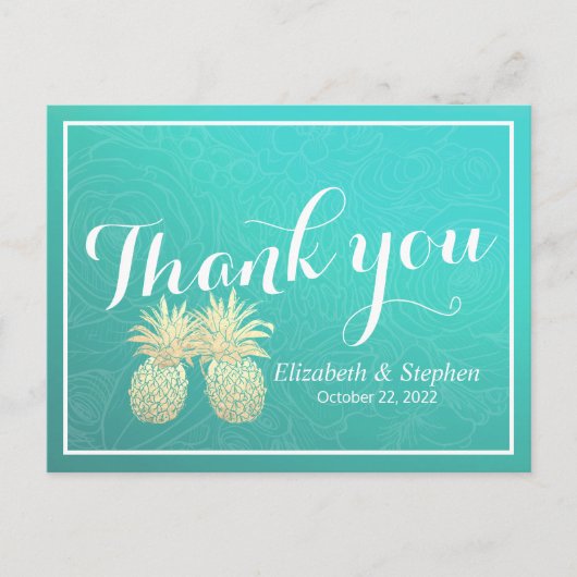 Weddenschap Hartelijk dank voor Blauwgroen Rozen m Briefkaart (Voorkant)