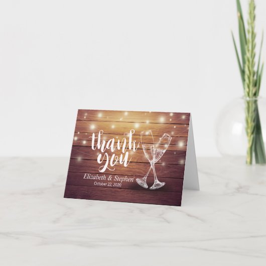 Weddenschap Hartelijk dank voor Champagne Glasses Bedankkaart (Voorkant)