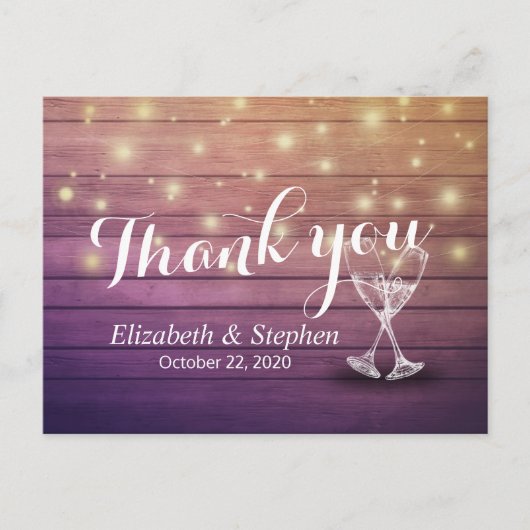 Weddenschap Hartelijk dank voor Champagne Glasses Briefkaart (Voorkant)