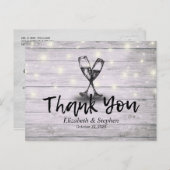 Weddenschap Hartelijk dank voor Champagne Glasses Briefkaart (Voorkant / Achterkant)