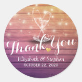 Weddenschap Hartelijk dank voor Champagne Glasses Ronde Sticker (Voorkant)