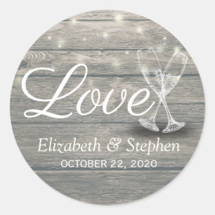 Weddenschap Hartelijk dank voor Champagne Glasses  Ronde Sticker