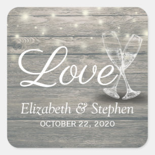 Weddenschap Hartelijk dank voor Champagne Glasses  Vierkante Sticker