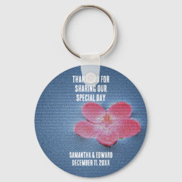 Weddenschap Hartelijk dank voor de roze bloem Sleutelhanger