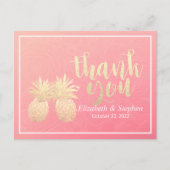 Weddenschap Hartelijk dank voor gouden anananas Pi Briefkaart (Voorkant)