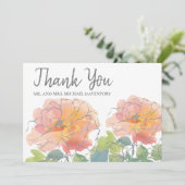 Weddenschap Hartelijk dank voor Koraalse Waterverf Bedankkaart (Staand voorkant)