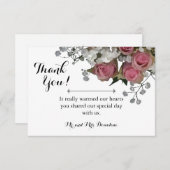 Weddenschap Hartelijk dank voor Rozen en babykledi Bedankkaart (Voorkant / Achterkant)