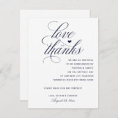 Weddenschap Hartelijk dank voor tafels | Navy Blue Bedankkaart (Voorkant / Achterkant)